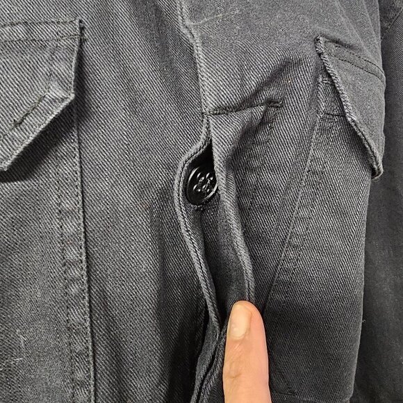 NWT Billabong Stealth Hudson Dark Gray Unisex Button Canvas Utility Jacket M - Picture 7 of 16